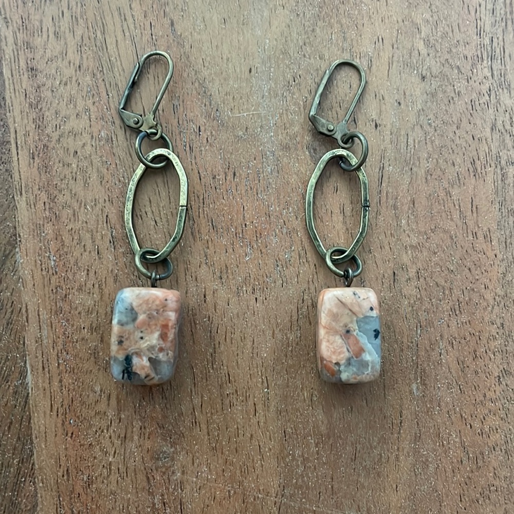 Handmade by me soft stones earrings